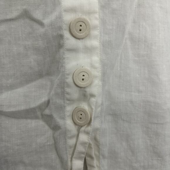 Flax Maxi Skirt Linen Lagenlook Buttons Pockets Pull On Elastic Waist Medium - Picture 3 of 10